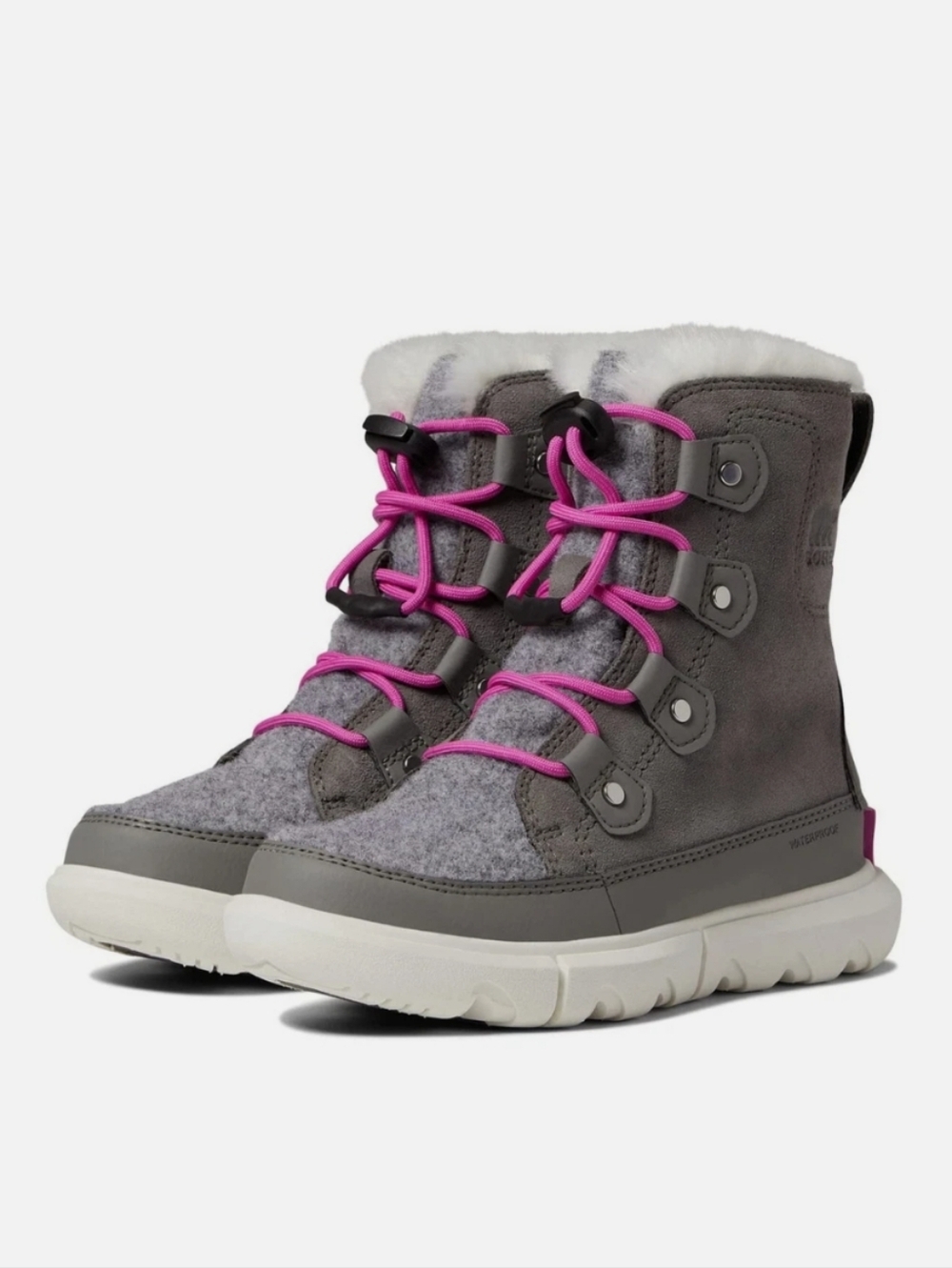 Sorel Explorer Lace Waterproof Boots In Quarry Size 7 Kids / 8.5 Women's